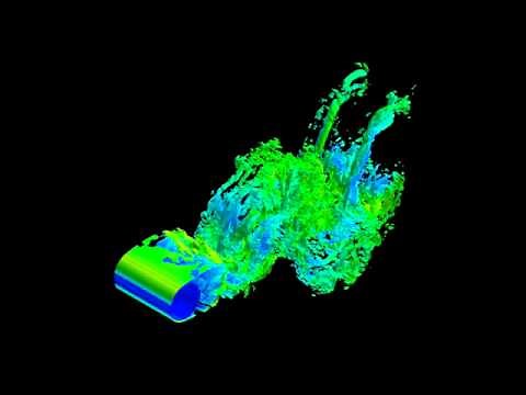 渦構造の可視化（円柱周りの流れ）