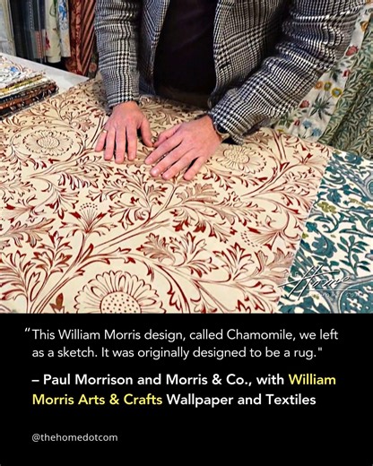 🌼 One of the most special designs from the newly discovered William Morris artwork is Chamomile, meticulously recreated by Morris & Co. Designed and produced in England, this Arts & Crafts pattern was originally conceived as a rug. Today, the sketch-like design brings art history to life for a new generation through wallpapers, printed cottons, and other textiles. Rather than overworking it, the artwork was intentionally left simple, allowing the hand-drawn lines to breathe. The result feels so