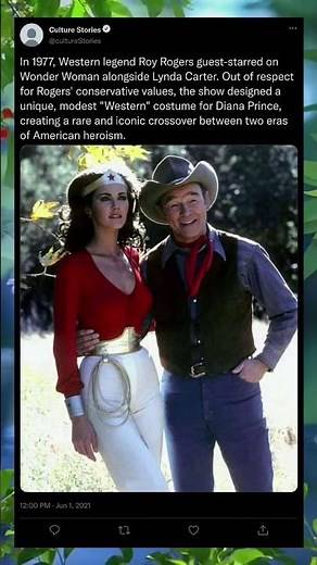 🤠✨ Lynda Carter Meets Roy Rogers (1977)! #WesternVibes #TVHistory #Shorts
