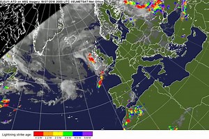 This animation shows lightning strikes across the UK over the last 24 hours. Did you know? Lightning travels through the air at around 270,000 mph - that's around 75 miles every second! | Met Office