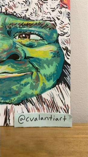 Christmas Shrek (fanart) | Acrylic paint markers on canvas | 21.12.25