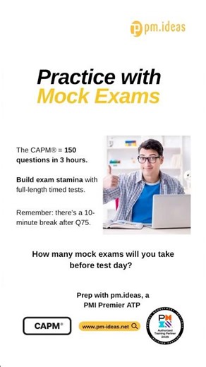 Practice with CAPM® Mock Exams. Sign up here: http://bit.ly/478R44J#pmideas #CAPM #MockExam #PMIATP