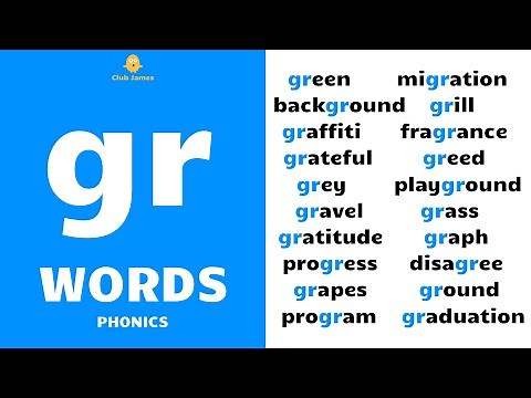 English Phonics - 'gr' Words with Example Sentences