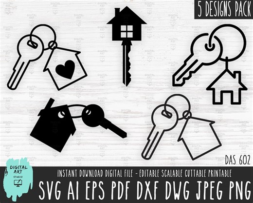 House Key SVG Bundle, Home Keychain Vector (digital Download) - Etsy Australia