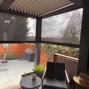 This ‘maintenance-free’ retractable screen is the tech breakthrough we use to turn bland patios into families’ favorite “rooms” in 1 click! We’ve put a lot into making our outdoor living spaces something special… ...so it’s annoying when the seasons change & our patio becomes unusable for much of the year. Nothing gave me *perfect* 3-season outdoor living flexibility -- until I found these Motorized Screens. Now I just press a button -- 1 click -- & in seconds my outdoor living areas become comf