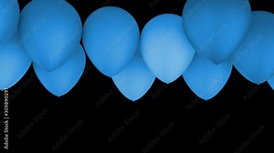Moving 3D Balloons Animation for Party, Celebrations. Alpha Matte Channel Video.