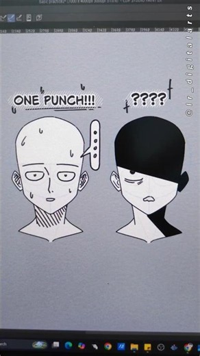 Manga Expressions: One Punch!! VS ??? 🥲 #digitalart #shorts #drawing #art #digitaldrawing