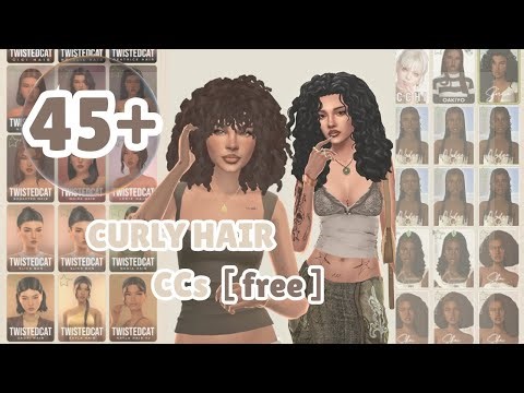 45+ FREE curly hair cc | Sims 4 CC finds
