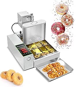 Commerical 4 Rows Mini Donut machine, Donut maker machine,Stainless Steel Donut Making Machine, Auto Donut Maker, Mini Donut Machine,Large Capacity 1750pcs /h