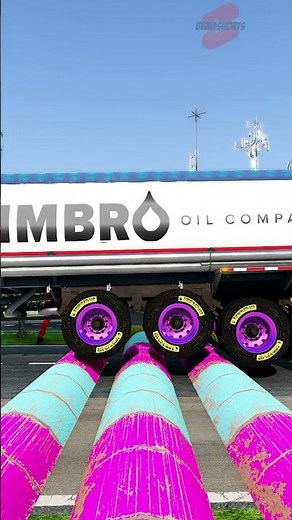 Truck Tow Trailers vs Speedbumps 🚚 #short #beamng #beamngdrive #trucksvs