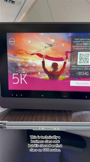 First Class seat (5K) on Qatar Airways A350