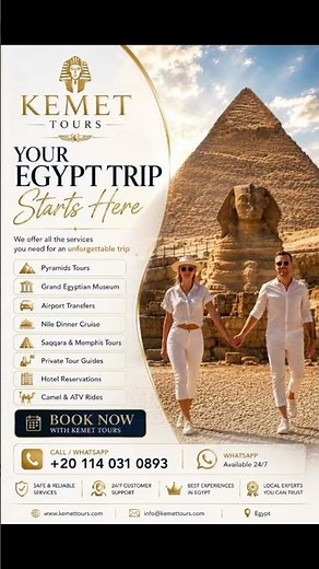 Your Egypt Trip Starts Here | Pyramids, Nile Cruise & Private Tours with KEMET Tours ✨