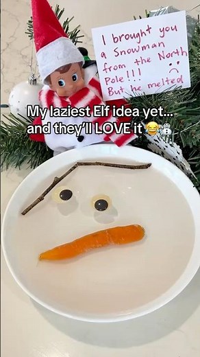 Easy Elf on the Shelf 2025 idea for tired parents 😂⛄️ Melted Snowman! #elfontheshelf #elf #elfideas