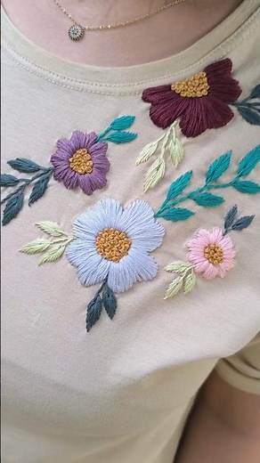 Plain T-Shirt → Hand Embroidered ✨ | DIY Embroidery