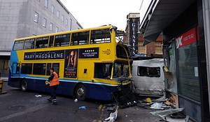 Double-decker bus and van thrashed in Dublin city centre crash - Extra.ie