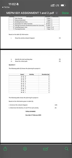 Based on the table Q2 information:  i. Draw the activity networ... | Filo