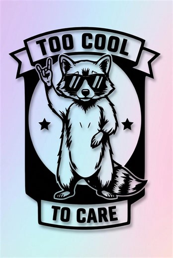 Too Cool to Care Raccoon SVG PNG | Funny Raccoon Cut File | Retro Badge Design | Digital Download - Etsy