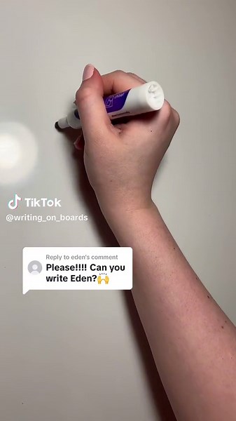 Replying to @eden Writing your names! 🖍️💗 #fyp #asmr #whiteboard #name #calligraphy #marker #cursive #satisfying