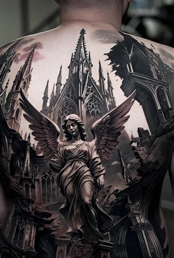 Crazy back piece! #tattoo #viralvideos #fyp | tatto