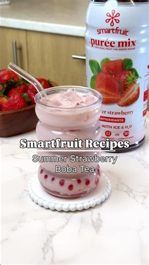 Strawberry Boba Tea that's actually refreshing #milktea #summer
