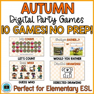 10 Fall / Autumn No Prep Party Games | ESL Fun | Brain Breaks | Digital/Virtual