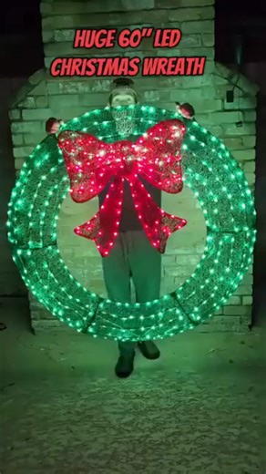 🎄 Pre-lit Large Christmas Wreath – Light Up the Night with Holiday Magic! Make your home the merriest on the block with this stunning 60-inch outdoor wreath, pre-decorated with 400 warm white LEDs and a classic red bow. 🌟 Why It’s a Holiday Must-Have: ✅ 60-Inch Grand Size – Makes a statement on any door, garage, or balcony ✅ 400 Warm White LEDs – Pre-lit and ready to glow right out of the box ✅ Remote Control & Timer – Easy to operate from inside; 6H ON / 18H OFF auto cycle ✅ All-Weather Durab