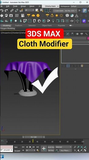 ✅ Table Cloth in 3ds Max | Cloth Modifier Tutorial 🪄 | Quick Tip