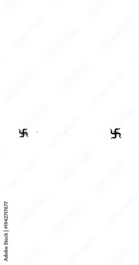 An elegant animation reveals the auspicious Hindu mantra 'Shri Ganeshaya Namah,' flanked by traditional Swastika symbols. This spiritual greeting invokes blessings for new beginnings.