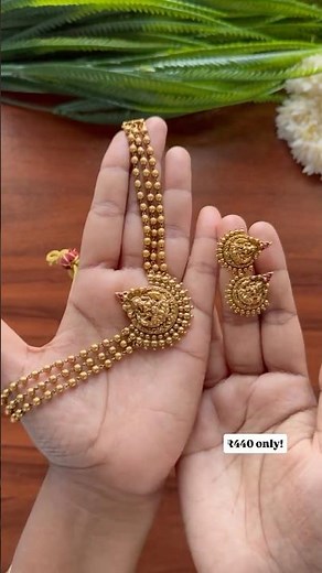 ✨ Elegant Gold Finish Choker | Traditional Temple Style ✨