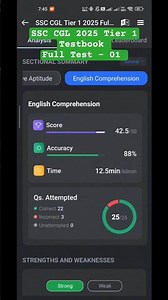 SSC CGL 2025 TIER 1 FULL TEST - 01 | Score 143/200 | #ssc #ssccgl #sscexam #ytshorts #shortvideo