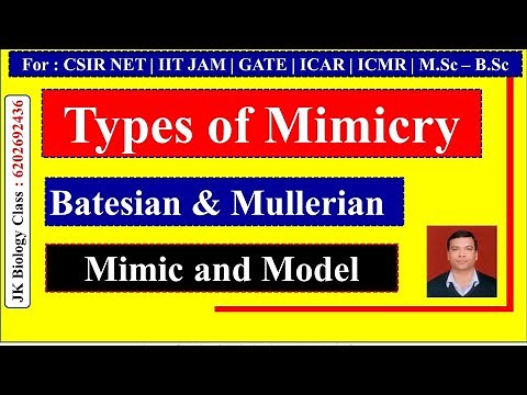 Mimicry: Batesian & Mullerian: Video Lecture by Dr. Jitendra Kumar