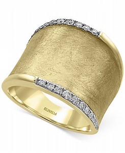 D'Oro by EFFYÂ® Diamond Wide Band (1/4 ct. t.w.) in 14k Gold - Macy's