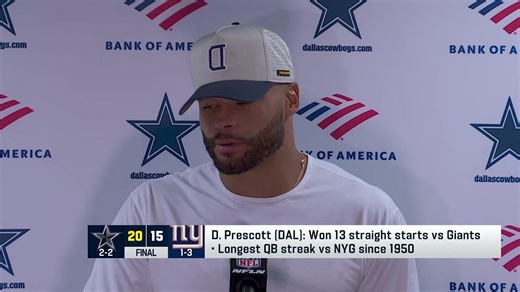 Prescott eager to build off 'TNF' win vs. Giants