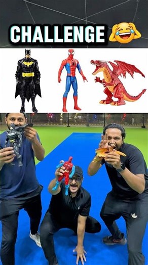 Unique challenge 😳 pt-19 | hit a six with dragon toy batman toy and spiderman 😂 | who will win ?
