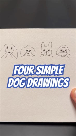 4 examples of simple one liner dog drawings! For beginners