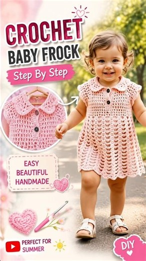 Easy Crochet Baby Frock Tutorial 🩷 | Beautiful Handmade Dress | #shorts