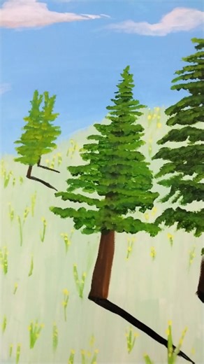 Vibrant Palette Arts Center on Instagram: "VPAC artist Pixie has been working on larger canvas lately, creating beautiful acrylic landscape nature paintings it feels like you can walk right into 🌙. #seattleartist #pixie #disabilityarts #natureart #acrylicpainting #vibrantpaletteartscenter #seattleart #pnwart #landscapepainting"