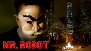The Five/Nine send a messenger to give CTO Scott Knowles a backpack with an fsociety mask & instructions for the money; dump it on the ground & burn it all front of a gathering crowd. #MrRobot | Mr. Robot