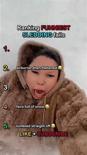 Ranking the FUNNIEST Sledding Fails 🛷💀 #sledding #fails #shorts