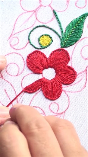 #redflowerembroidery | Catchy Embroidery