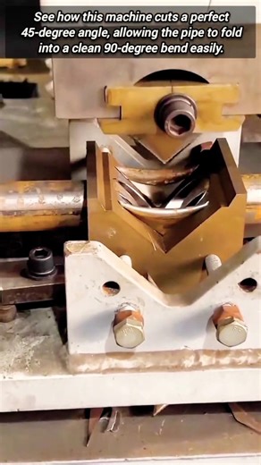 Incredible Pipe Cutting Machine Makes Perfect 90-Degree Metal Bends