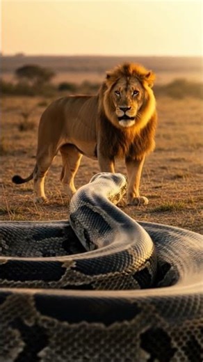 # Phyton VS Lion #animals #wildlife