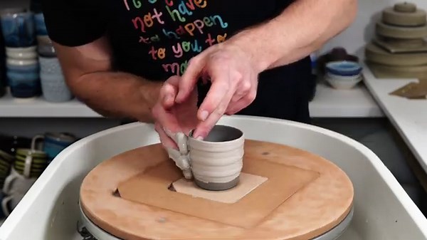Adding surface designs to clay tumblers - Satisfying Pottery Technique