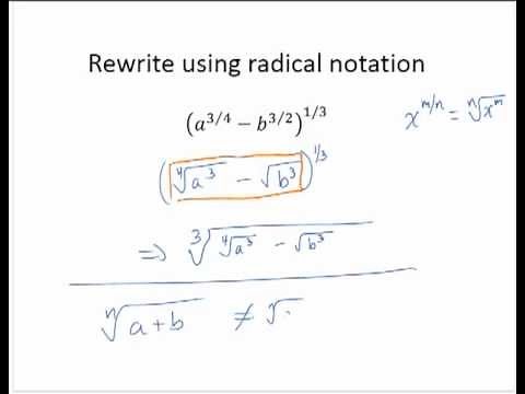 Rewrite using Radical Notation