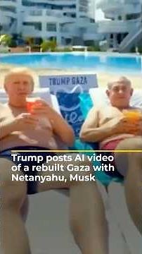 Trump posts bizarre AI video of a rebuilt Gaza with Netanyahu, Musk | AJ #shorts