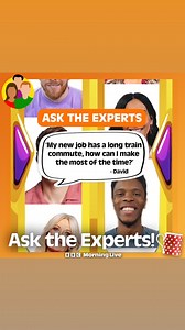 4.4K views · 24 reactions |  ‘My new job has a long train commute, how can I make the most of the time?’. Our experts OJ and Nick answer David’s query with their advice. If you have a question, let us know what it is below! | BBC Morning Live | Facebook