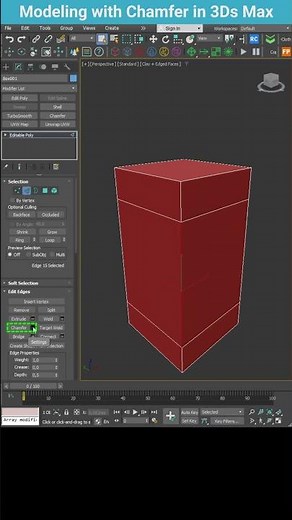 Chamfer Modeling Trick in 3ds Max | Precise Edge Control #shorts #3dsmax #modeling #chamfer