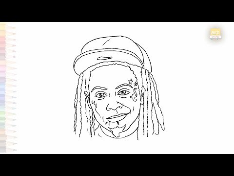 Lil Wayne easy face drawing | Outline art | How to draw Lil Wayne step by step | #artjanag