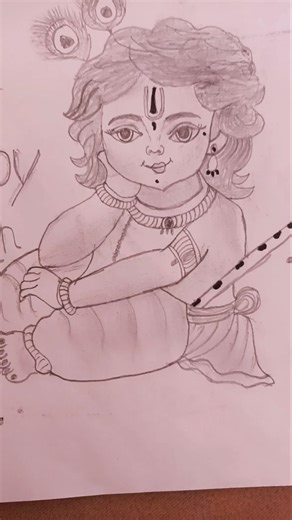 Easy Lord Krishna Pencil Drawing ✏️ | Krishna Sketch Art #shorts