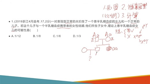 遗传系谱图-遗传病患病概率计算